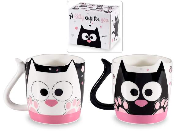 Coffret cadeau avec mug chat imprimé Cicco Cats